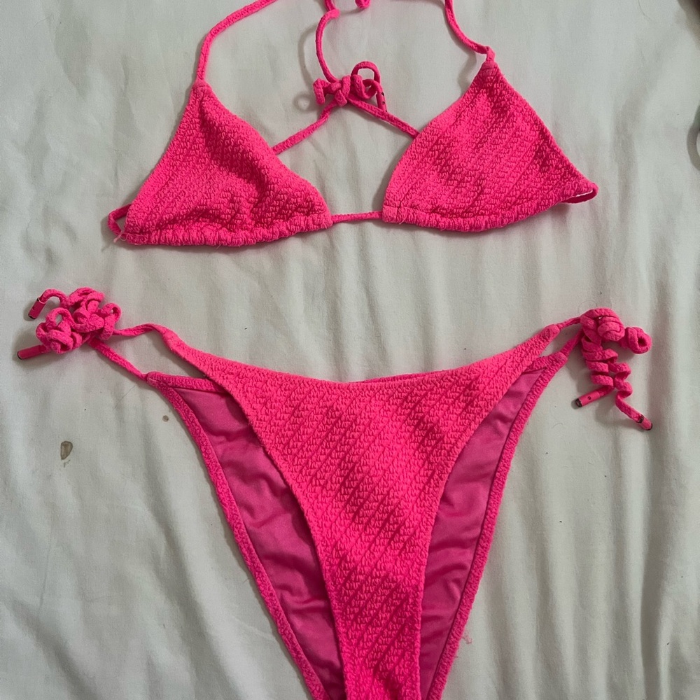 Triangl pink bikini set